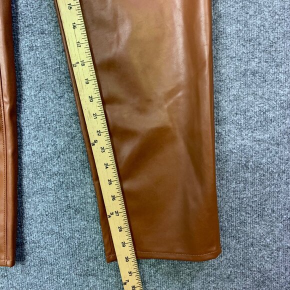 NEW Old Navy Womens Faux Leather High Rise OG Loose‎ Brown Pants Size 0 - Picture 6 of 11